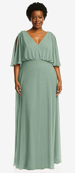 Plus size sage clearance green bridesmaid dresses