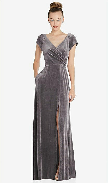 Faux wrap maxi outlet dress