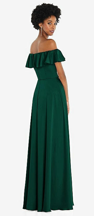 Dessy hunter shop green bridesmaid dresses