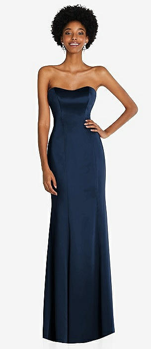 Navy blue hotsell strapless mermaid dress