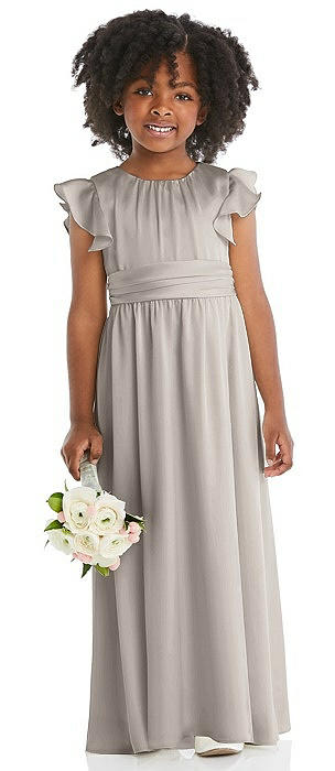 Dove grey 2025 flower girl dress