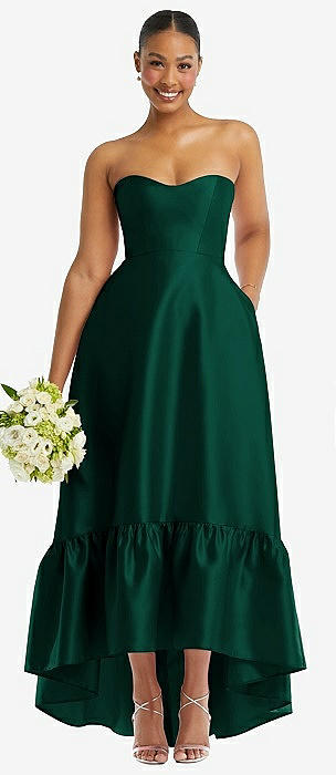 Hunter green hotsell high low dress