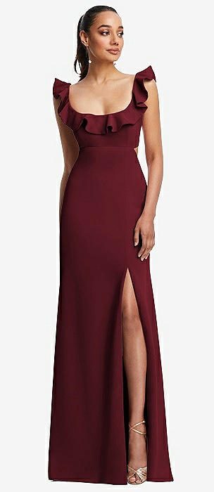 Dessy collection off 2024 the shoulder crepe gown