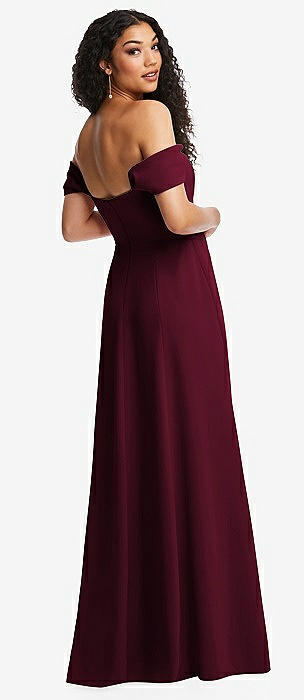 Off the shoulder crepe gown hot sale dessy collection