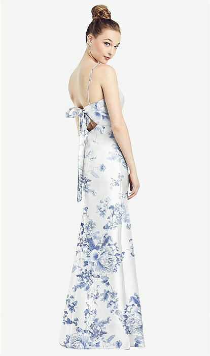 Dessy floral cheap bridesmaid dress