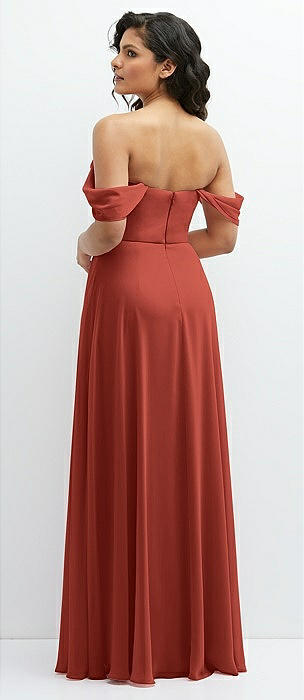 Cuffed Strapless Maxi Dress with Front Slit