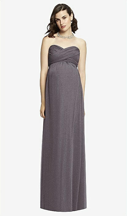 Dessy Shimmer Maternity Bridesmaid Dress M426ls In Stormy Silver