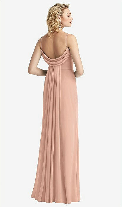 David's bridal long sale mesh with open back