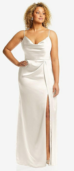 Adjustable Strap Faux Wrap Maxi Dress with Covered Button Details