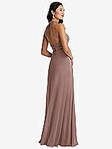 Front View Thumbnail - Sienna Stand Collar Halter Maxi Dress with Criss Cross Open-Back