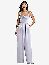 Alt View 1 Thumbnail - Silver Dove Cowl-Neck Spaghetti Strap Maxi Jumpsuit with Pockets