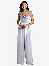 Front View Thumbnail - Silver Dove Cowl-Neck Spaghetti Strap Maxi Jumpsuit with Pockets