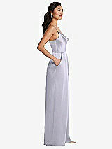 Side View Thumbnail - Silver Dove Cowl-Neck Spaghetti Strap Maxi Jumpsuit with Pockets