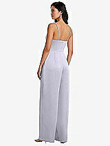 Rear View Thumbnail - Silver Dove Cowl-Neck Spaghetti Strap Maxi Jumpsuit with Pockets
