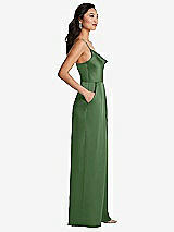 Side View Thumbnail - Vineyard Green Cowl-Neck Spaghetti Strap Maxi Jumpsuit with Pockets