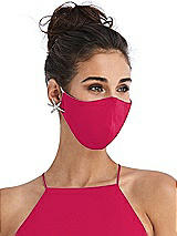 Alt View 2 Thumbnail - Vivid Pink Soft Jersey Reusable Face Mask