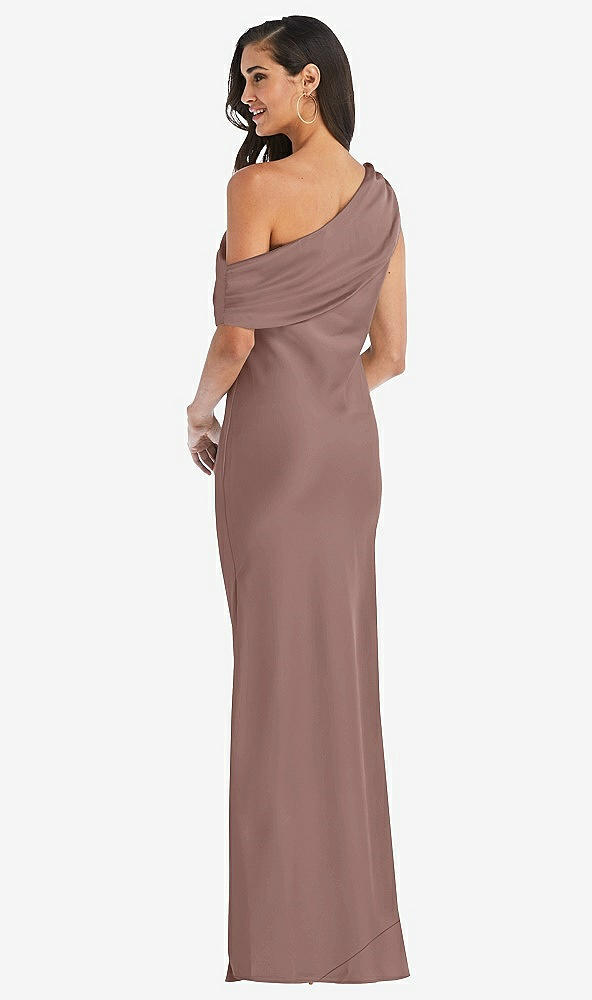 Back View - Sienna Draped One-Shoulder Convertible Maxi Slip Dress