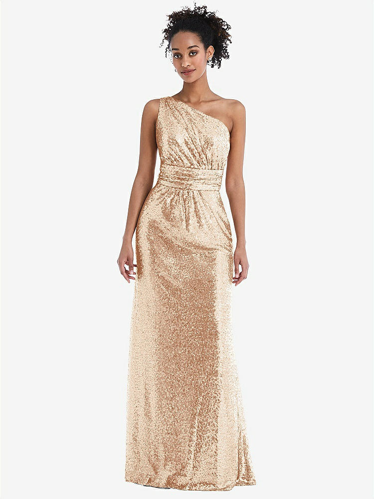 Rose gold sequin on sale one shoulder bridesmaid dress