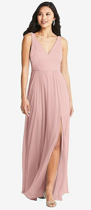 Rose quartz 2024 color bridesmaid dress