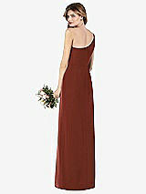 Rear View Thumbnail - Auburn Moon One-Shoulder Crepe Trumpet Gown with Front Slit