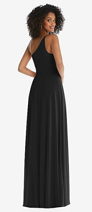 Black spaghetti hotsell strap gown