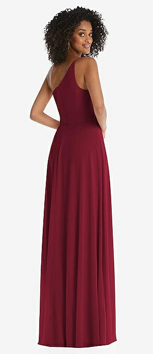 Spaghetti strap maroon sales dress