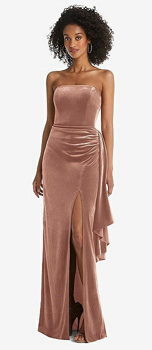 After Six Tawny Rose Lux Velvet Bridesmaid Dresses