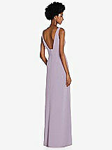Rear View Thumbnail - Lilac Haze Square Low-Back A-Line Dress with Front Slit and Pockets