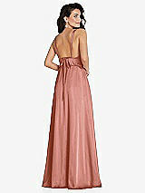 Rear View Thumbnail - Desert Rose Deep V-Neck Shirred Skirt Maxi Dress with Convertible Straps