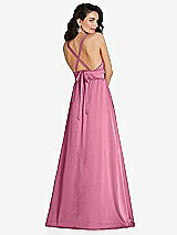 Alt View 1 Thumbnail - Orchid Pink Deep V-Neck Shirred Skirt Maxi Dress with Convertible Straps