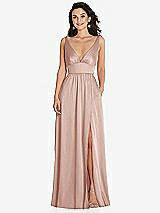 Front View Thumbnail - Toasted Sugar Deep V-Neck Shirred Skirt Maxi Dress with Convertible Straps