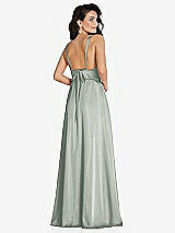 Rear View Thumbnail - Willow Green Deep V-Neck Shirred Skirt Maxi Dress with Convertible Straps