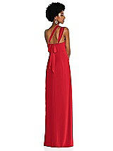 Alt View 2 Thumbnail - Parisian Red Draped Chiffon Grecian Column Gown with Convertible Straps