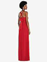 Side View Thumbnail - Parisian Red Draped Chiffon Grecian Column Gown with Convertible Straps