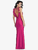 Alt View 2 Thumbnail - Think Pink Ruffle Trimmed Open-Back Maxi Slip Dress