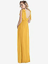 Alt View 2 Thumbnail - NYC Yellow Empire Waist Shirred Skirt Convertible Sash Tie Maxi Dress