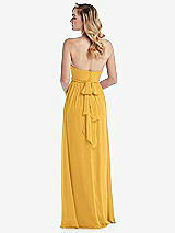 Alt View 7 Thumbnail - NYC Yellow Empire Waist Shirred Skirt Convertible Sash Tie Maxi Dress