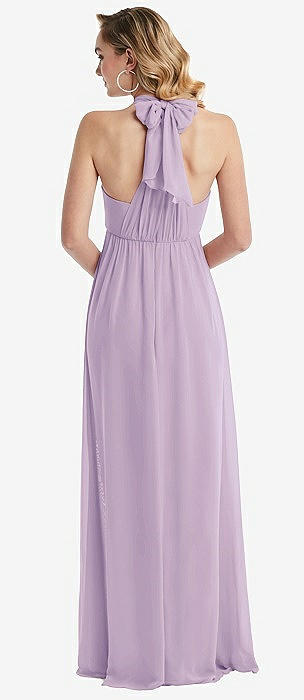 Purple High Neck Bridesmaid Dresses