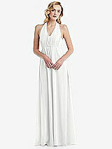 Alt View 5 Thumbnail - White Empire Waist Shirred Skirt Convertible Sash Tie Maxi Dress