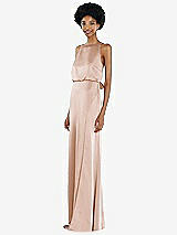Side View Thumbnail - Cameo High-Neck Low Tie-Back Maxi Dress with Adjustable Straps