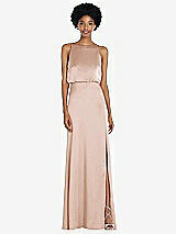 Rear View Thumbnail - Cameo High-Neck Low Tie-Back Maxi Dress with Adjustable Straps