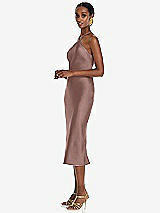 Side View Thumbnail - Sienna Diamond Halter Bias Midi Slip Dress with Convertible Straps