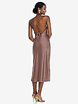 Rear View Thumbnail - Sienna Diamond Halter Bias Midi Slip Dress with Convertible Straps