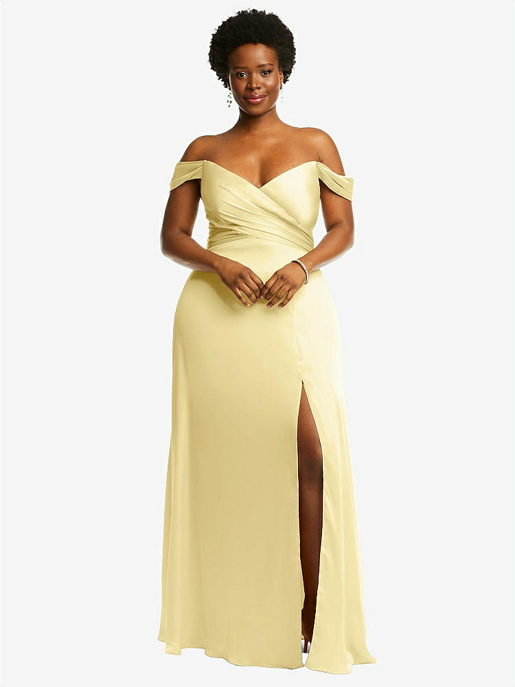 Deep V-neck Shirred Skirt Maxi Bridesmaid Dress With Convertible