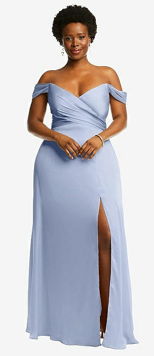 Pale blue off outlet the shoulder dress