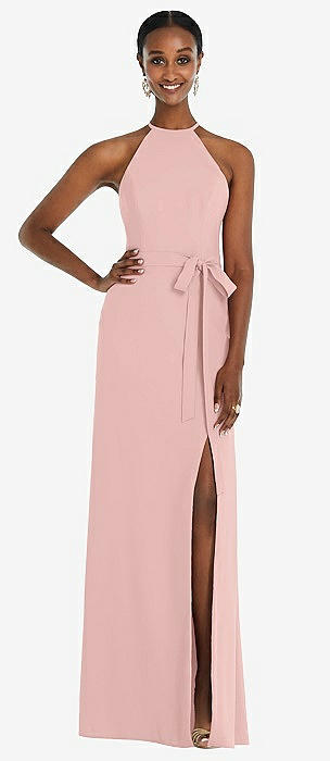 Rose quartz 2025 color bridesmaid dress