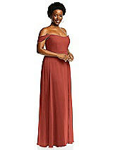 Alt View 2 Thumbnail - Amber Sunset Off-the-Shoulder Basque Neck Maxi Dress with Flounce Sleeves