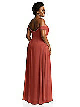 Alt View 3 Thumbnail - Amber Sunset Off-the-Shoulder Basque Neck Maxi Dress with Flounce Sleeves