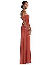 Side View Thumbnail - Amber Sunset Off-the-Shoulder Basque Neck Maxi Dress with Flounce Sleeves