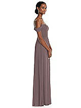 Side View Thumbnail - French Truffle Off-the-Shoulder Basque Neck Maxi Dress with Flounce Sleeves